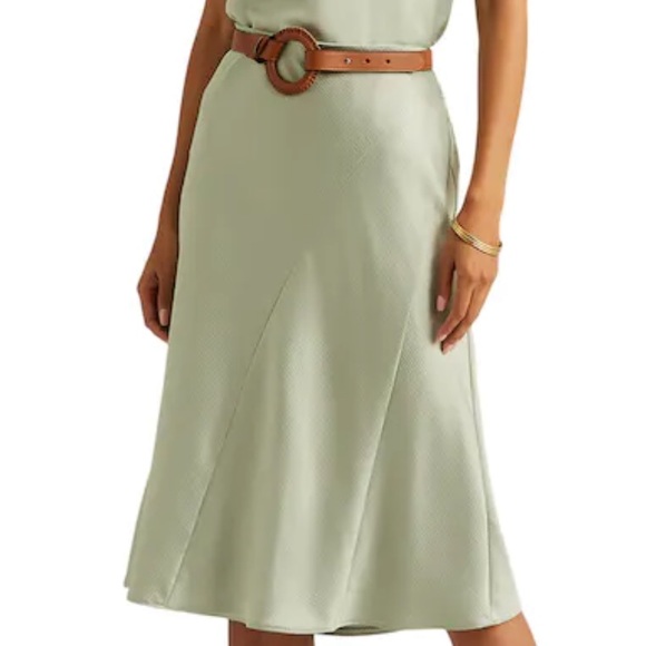 LAUREN RALPH LAUREN HERIKAN SATIN MIDI SKIRT. - Picture 1 of 14